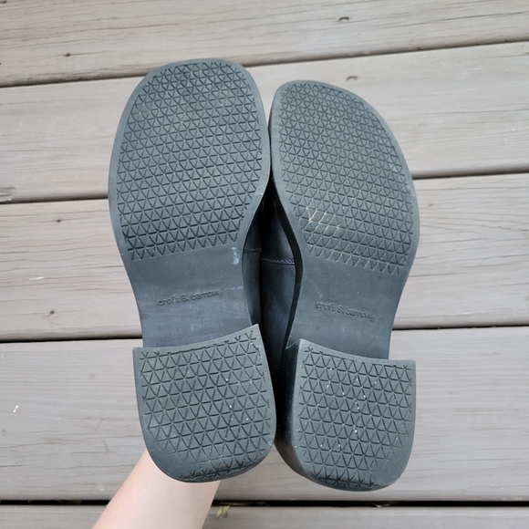 Vintage 90s y2k Bratz Black Leather Oxford Chunky Heel Preppy Academia Loafers 7 - Picture 5 of 8